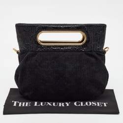 Pre Owned Louis Vuitton Black Suede and Patent Leather Limited Edition Motard Afterdark Bag