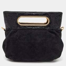 Pre Owned Louis Vuitton Black Suede and Patent Leather Limited Edition Motard Afterdark Bag