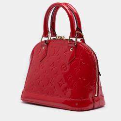 Pre Owned Louis Vuitton Red Monogram Vernis Alma BB