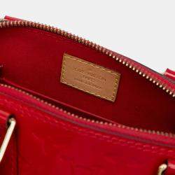 Pre Owned Louis Vuitton Red Monogram Vernis Alma BB