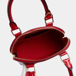 Pre Owned Louis Vuitton Red Monogram Vernis Alma BB