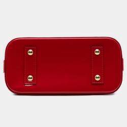 Pre Owned Louis Vuitton Red Monogram Vernis Alma BB