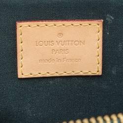 Pre Owned Louis Vuitton Green Monogram Vernis Bellevue PM Bag