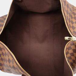 Pre Owned Louis Vuitton Brown Damier Ebene Keepall 50