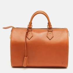 Pre Owned Louis Vuitton Caramel Nomade Leather Speedy 30 Bag