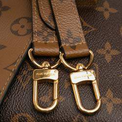Pre Owned Louis Vuitton Brown Monogram Reverse Pochette Metis