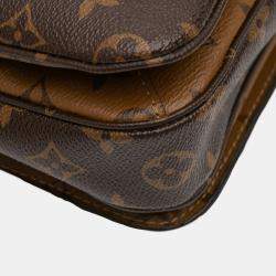 Pre Owned Louis Vuitton Brown Monogram Reverse Pochette Metis