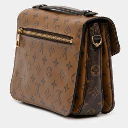 Pre Owned Louis Vuitton Brown Monogram Reverse Pochette Metis