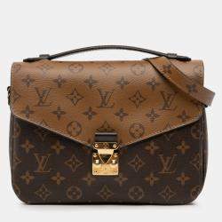 Pre Owned Louis Vuitton Brown Monogram Reverse Pochette Metis