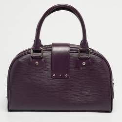 Pre Owned Louis Vuitton Cassis Epi Leather Bowling Montaigne GM Bag