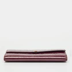Pre Owned Louis Vuitton Violette Monogram Vernis Sarah Long Wallet
