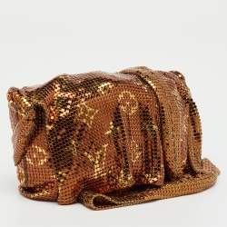 Pre Owned Louis Vuitton Gold Monogram Chainmail Frances Crossbody Bag