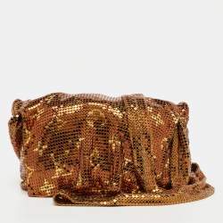 Pre Owned Louis Vuitton Gold Monogram Chainmail Frances Crossbody Bag