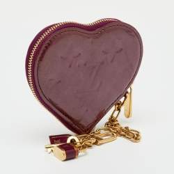 Pre Owned Louis Vuitton Violet Monogram Vernis Coeur Heart Coin Purse