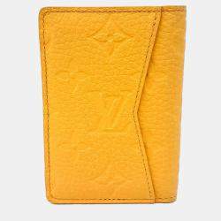 Pre Owned Louis Vuitton Yellow Leather Pocket Organizer