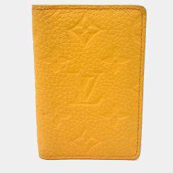 Pre Owned Louis Vuitton Yellow Leather Pocket Organizer