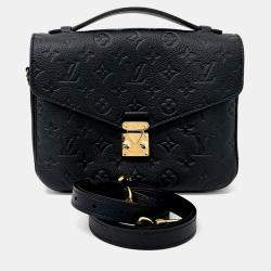 Pre Owned Louis Vuitton Black Leather Empreinte Pochette Metis