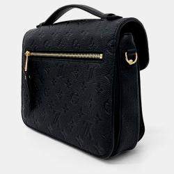 Pre Owned Louis Vuitton Black Leather Empreinte Pochette Metis