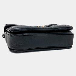 Pre Owned Louis Vuitton Black Leather Empreinte Pochette Metis