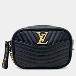 Pre Owned Louis Vuitton Black Leather New Wave Camera Bag