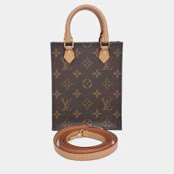 Pre Owned Louis Vuitton Black/Brown Coated Canvas Monogram Petit Sac Pla