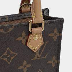Pre Owned Louis Vuitton Black/Brown Coated Canvas Monogram Petit Sac Pla