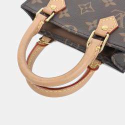 Pre Owned Louis Vuitton Black/Brown Coated Canvas Monogram Petit Sac Pla