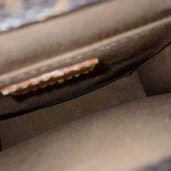 Pre Owned Louis Vuitton Black/Brown Coated Canvas Monogram Petit Sac Pla