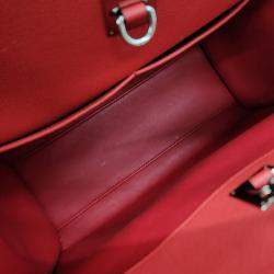 Pre Owned Louis Vuitton Red Leather City Steamer MM