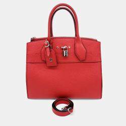 Pre Owned Louis Vuitton Red Leather City Steamer MM