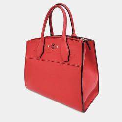 Pre Owned Louis Vuitton Red Leather City Steamer MM