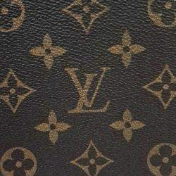 Pre Owned Louis Vuitton Brown Coated Canvas Monogram Pochette Toilette 26
