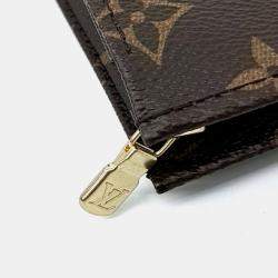 Pre Owned Louis Vuitton Brown Coated Canvas Monogram Pochette Toilette 26