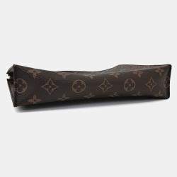 Pre Owned Louis Vuitton Brown Coated Canvas Monogram Pochette Toilette 26