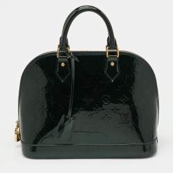 Pre Owned Louis Vuitton Blue Nuit Monogram Vernis Alma PM Bag