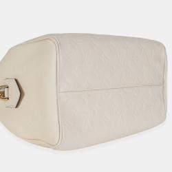Pre Owned Louis Vuitton Cream Empreinte Caramel Calfskin Speedy Bandouliere 25 NM