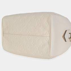 Pre Owned Louis Vuitton Cream Empreinte Caramel Calfskin Speedy Bandouliere 25 NM