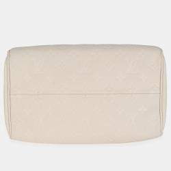 Pre Owned Louis Vuitton Cream Empreinte Caramel Calfskin Speedy Bandouliere 25 NM