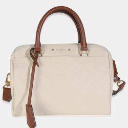 Pre Owned Louis Vuitton Cream Empreinte Caramel Calfskin Speedy Bandouliere 25 NM
