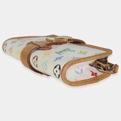 Pre Owned Louis Vuitton White Monogram Multicolor Canvas Shirley