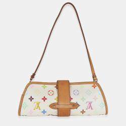Pre Owned Louis Vuitton White Monogram Multicolor Canvas Shirley
