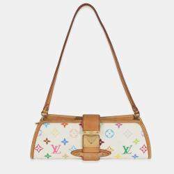 Pre Owned Louis Vuitton White Monogram Multicolor Canvas Shirley