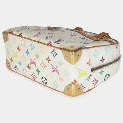 Pre Owned Louis Vuitton White Monogram Multicolor Canvas Trouville
