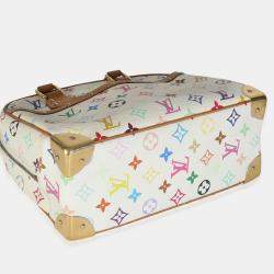 Pre Owned Louis Vuitton White Monogram Multicolor Canvas Trouville