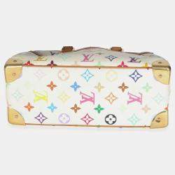 Pre Owned Louis Vuitton White Monogram Multicolor Canvas Trouville