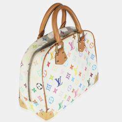 Pre Owned Louis Vuitton White Monogram Multicolor Canvas Trouville