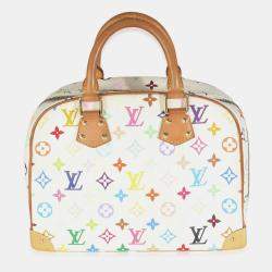 Pre Owned Louis Vuitton White Monogram Multicolor Canvas Trouville