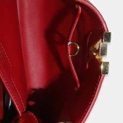 Pre Owned Louis Vuitton Red Taurillon Capucines BB