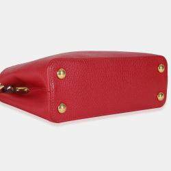 Pre Owned Louis Vuitton Red Taurillon Capucines BB
