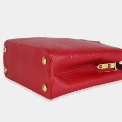 Pre Owned Louis Vuitton Red Taurillon Capucines BB